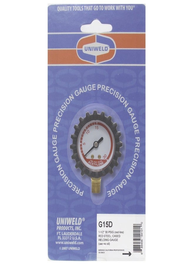 Uniweld G15D 1-1/2-Inch 30 PSI Acetylene Replacement Delivery Gauge with Protective Rubber Gauge Boots - Image 5