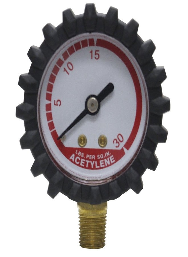Uniweld G15D 1-1/2-Inch 30 PSI Acetylene Replacement Delivery Gauge with Protective Rubber Gauge Boots - Image 2
