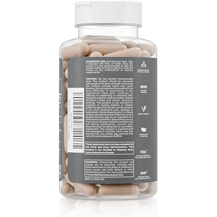 Pure for Men Original Vegan Cleanliness Stay Ready Fiber Supplement | Helps Promote Digestive Regularity | Psyllium Husk, Aloe Vera, Chia Seeds, Flaxseeds | Proprietary Formula | 120 Vegan Capsules - Image 3