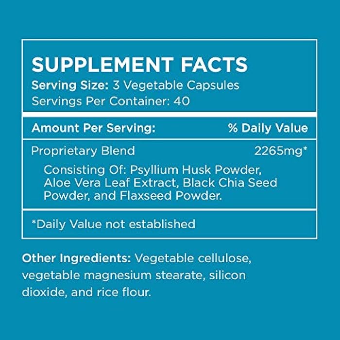 Pure for Men Original Vegan Cleanliness Stay Ready Fiber Supplement | Helps Promote Digestive Regularity | Psyllium Husk, Aloe Vera, Chia Seeds, Flaxseeds | Proprietary Formula | 120 Vegan Capsules - Image 4