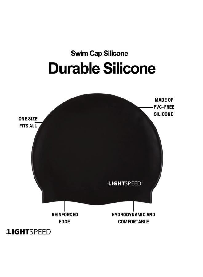 Sainteve Waterproof Adult Swimming Hat Durable and Non-Slip Silicone Swim Cap for All Sizes - Image 2