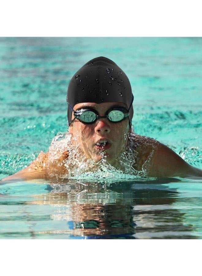 Sainteve Waterproof Adult Swimming Hat Durable and Non-Slip Silicone Swim Cap for All Sizes - Image 3
