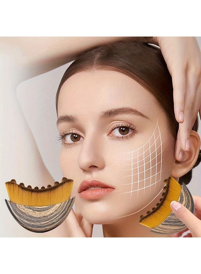 1pc Face Body Brush With Storage Case Soft Polyester Bristles For Lymphatic Massage - Image 1