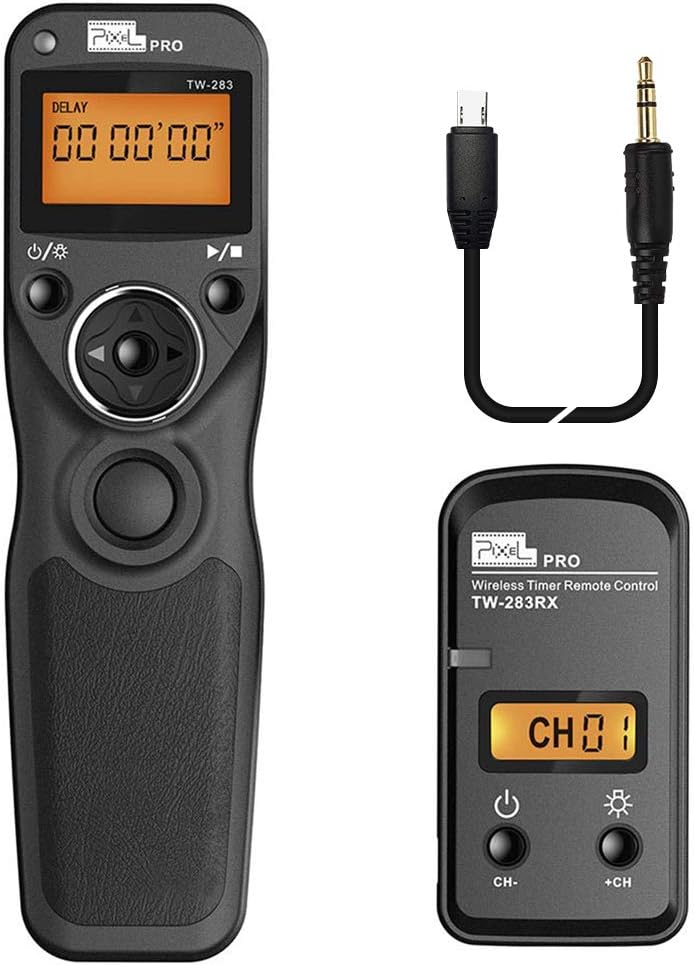 Pixel Wireless Remote Commander Shutter Release Cable Timer TW-283 S2 Wired Shutter Release Cable Compatible for Sony Alpha a7, a77II, a7R,a7RII, a7S, a5100, a6000 - Image 1