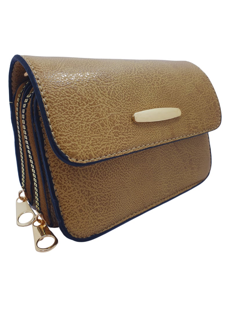 TO FASHION TO 3002 LEATHER WOMEN, GIRLS CROSS BODY BAG, SHOULDER BAG, WITH ATTATCHED BELT, MODERN, UNIQUE AND ELEGANT DESIGN, DIMENSIONS 12*19*8 CM COFFEE A - Image 1