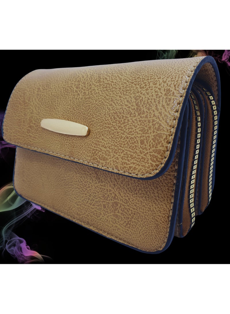 TO FASHION TO 3002 LEATHER WOMEN, GIRLS CROSS BODY BAG, SHOULDER BAG, WITH ATTATCHED BELT, MODERN, UNIQUE AND ELEGANT DESIGN, DIMENSIONS 12*19*8 CM COFFEE A - Image 2