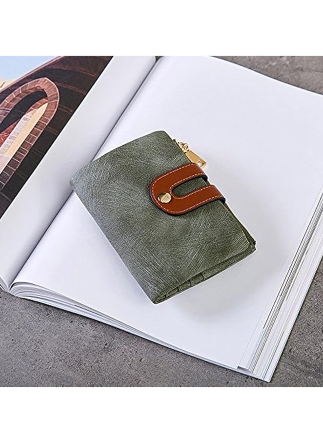 Generic - Women's Small Bifold Leather Wallet RFID Blocking Bifold Purse with Zipper Coin Pocket ID Window Credit Card Holders - Image 1