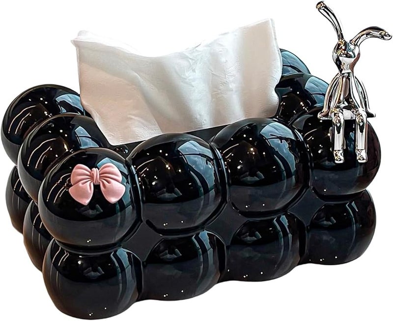 حامل علبة المناديل بتصميم الأرنب، زخرفي وصديق للأطفال للاستخدام في المنزل أو المكتب، اللون أ - Image 1