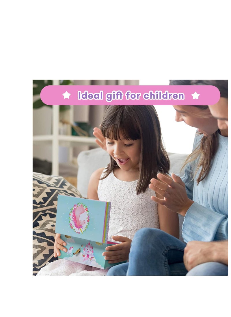 Jewelkeeper Girls Musical Jewelry Storage Box with Spinning Unicorn | Rainbow Design, The Beautiful Dreamer Tune - Enchanting Unicorn Musical Box | Ideal Gift for 5 Year Old Girls | 6 x 4 x 3.5 inches