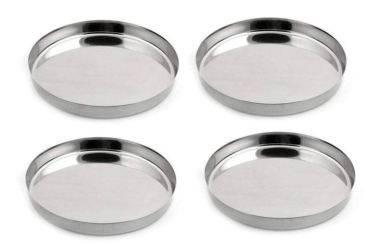 Benstar Stainless Steel Dinner Plate Dinner Thali 10 Inch Set of 4 - Image 1