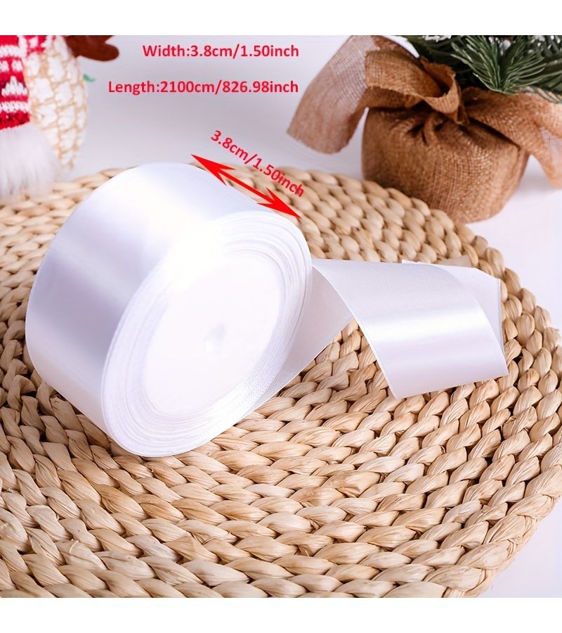 Peach Pink 2Pcs 1.5 Inch Wide Satin Ribbon for Gift Wrapping And Wedding Decor - Image 3