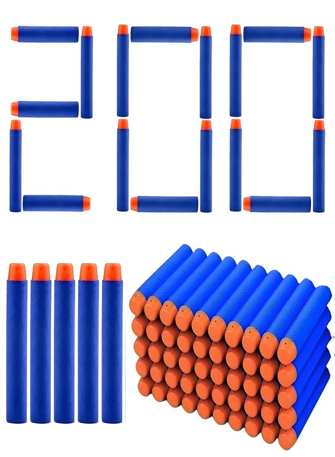 CLAPONE Hollow Out Soft Foam Refill Darts for N-Strike Elite Series Blasters Soft Foam Refill Darts for Nerf N-Strike Elite Blasters Hollow Safe & Durable Darts (Blue, Bullet 200PCS) - Image 1
