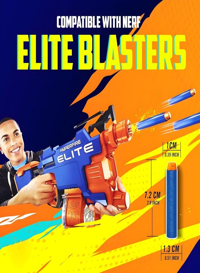 CLAPONE Hollow Out Soft Foam Refill Darts for N-Strike Elite Series Blasters Soft Foam Refill Darts for Nerf N-Strike Elite Blasters Hollow Safe & Durable Darts (Blue, Bullet 200PCS) - Image 2