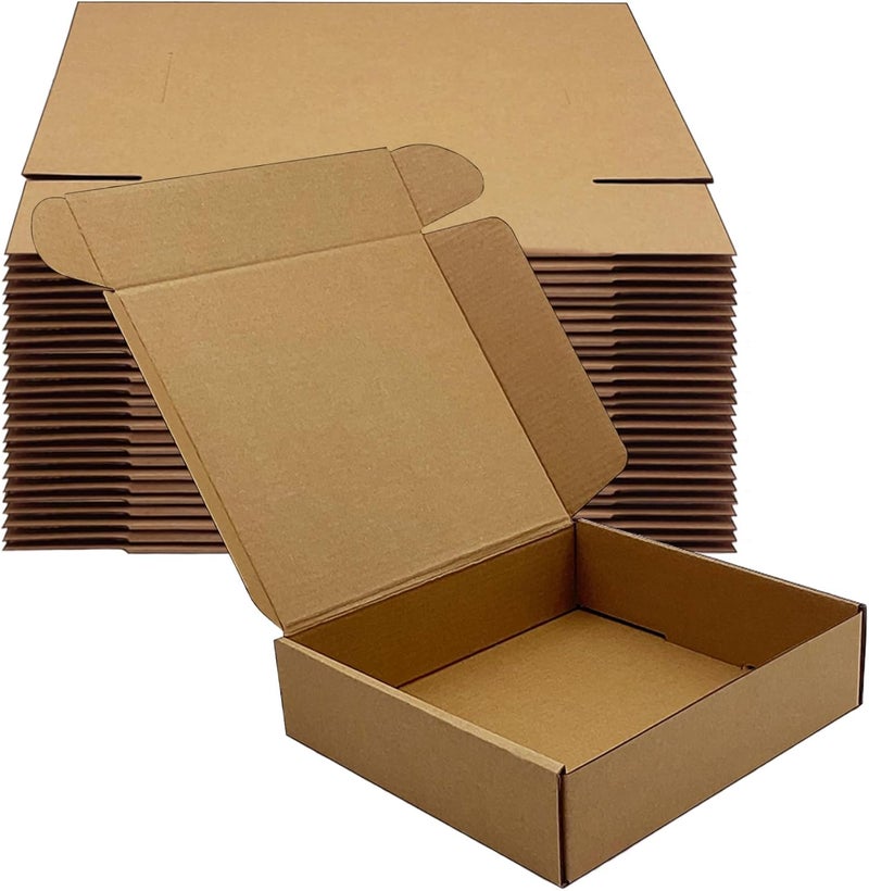 KIAECHWU Shipping Boxes 8x5x2 inch 50 Pack,Brown Corrugated Boxes Mailer Packaging for Mailing Small Business，E-Commerce Gift Boxes for Wrapping Present Moving Storage Heavy Duty Recycled Cardboard Boxes - Image 1