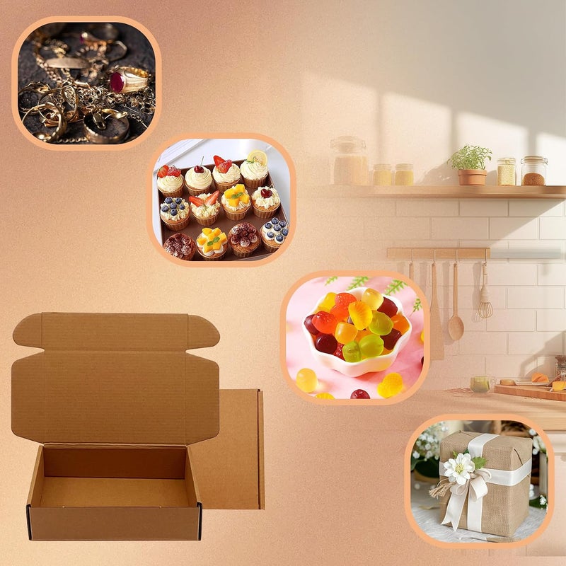 KIAECHWU Shipping Boxes 8x5x2 inch 50 Pack,Brown Corrugated Boxes Mailer Packaging for Mailing Small Business，E-Commerce Gift Boxes for Wrapping Present Moving Storage Heavy Duty Recycled Cardboard Boxes - Image 5