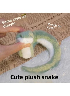 Little Snake Doll Plush Roll Little Snake Furry Shake Tone Same Year Of The Snake Baby Toy Doll-Specifications:40cm-Color: Two [there Are Rubber-coated Wires Inside For Shaping