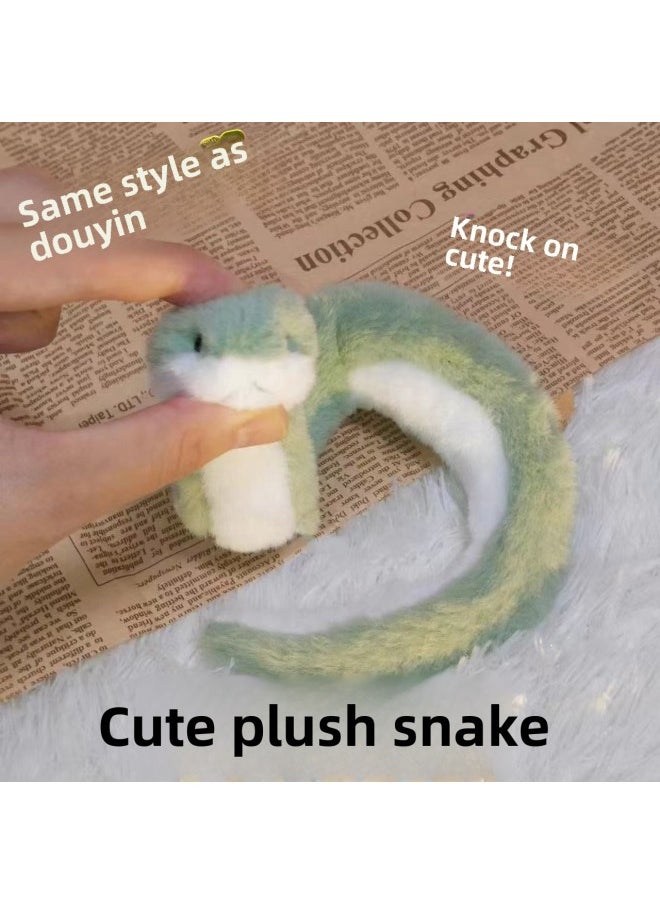 Generic - Little Snake Doll Plush Roll Little Snake Furry Shake Tone Same Year Of The Snake Baby Toy Doll-Specifications:40cm-Color: Two [there Are Rubber-coated Wires Inside For Shaping - Image 1