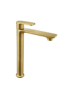 SOMANY Extended Pillar Tap - Brushed Gold | Luxury Brass Sink Faucet | Modern Tall Basin Mixer | High-Rise Bathroom Tap | Sleek Gold Finish | Durable Brass Construction 