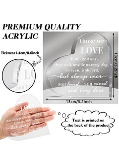 Jetec Jetec Bereavement Gift Acrylic Heart Sympathy Gift Memorial Condolence Gift for Loss of Loved One Remember Me Grieving Gift for Christmas Remembrance Table Decor(5 x 5 x 0.6 Inch)  - Image 3