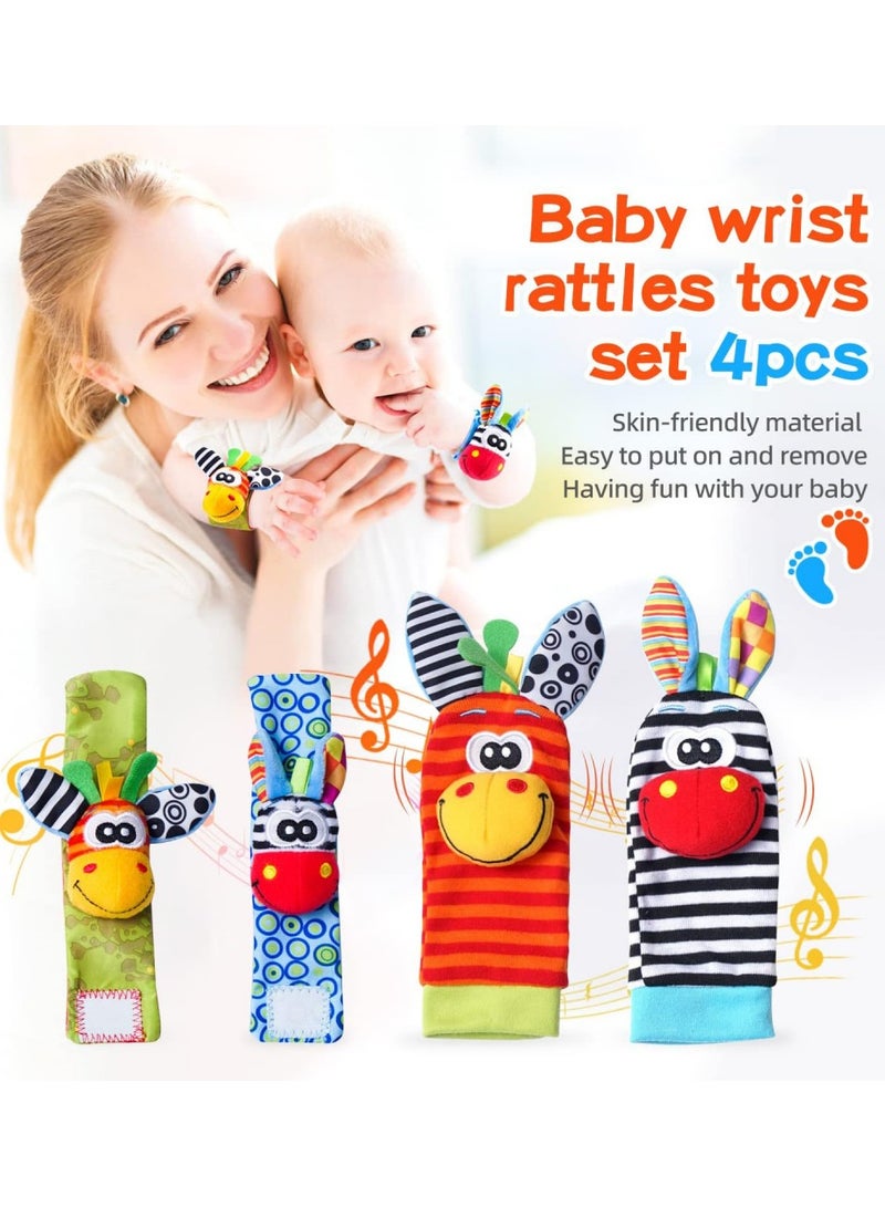 Wrist Rattle Drum and Ring The Bell Socks, Newborn Plush Toy - Image 3