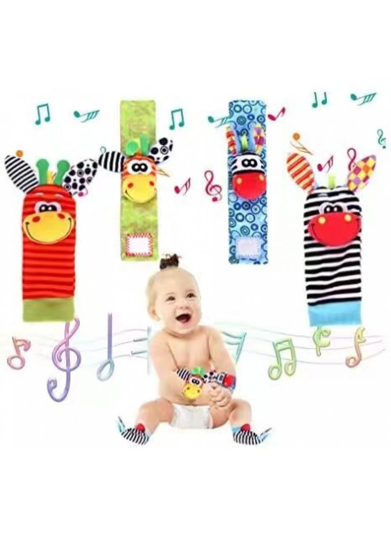 Wrist Rattle Drum and Ring The Bell Socks, Newborn Plush Toy - Image 1