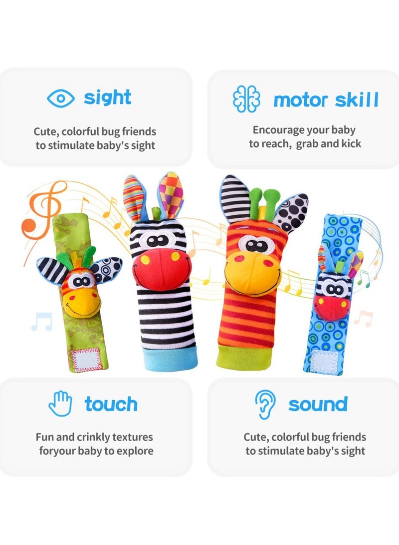 Wrist Rattle Drum and Ring The Bell Socks, Newborn Plush Toy - Image 4