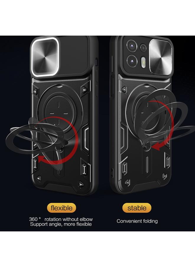 erorex Case For Motorola Edge 20 Lite CD Texture Sliding Camshield Magnetic Holder Phone Case - Image 5