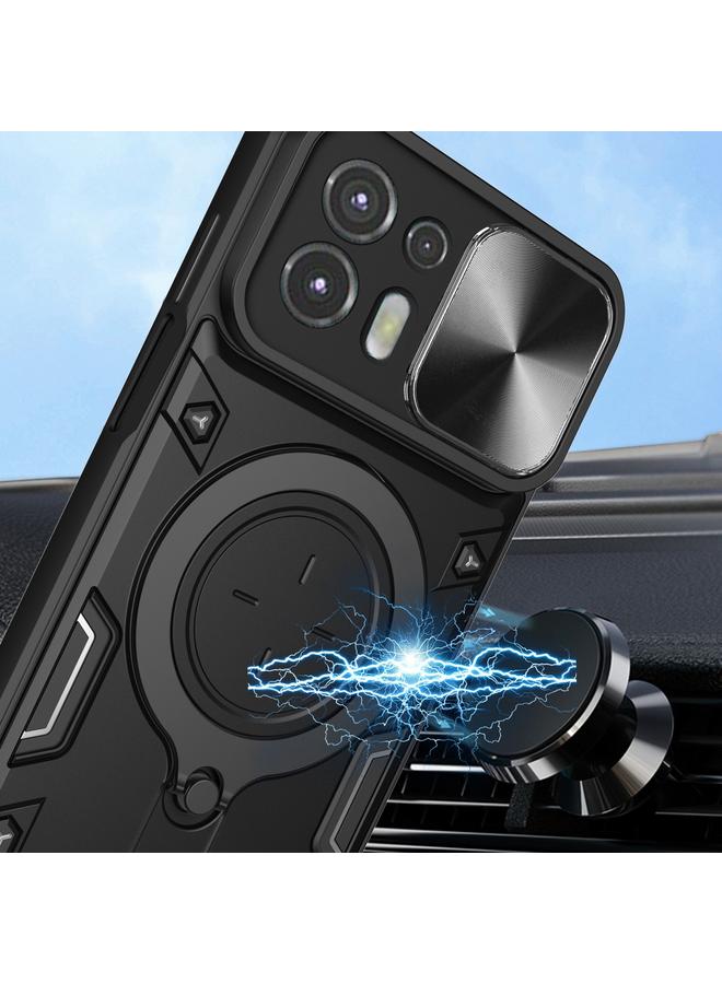 erorex Case For Motorola Edge 20 Lite CD Texture Sliding Camshield Magnetic Holder Phone Case - Image 4