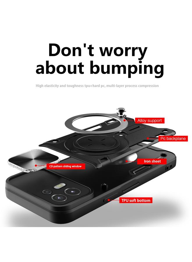 erorex Case For Motorola Edge 20 Lite CD Texture Sliding Camshield Magnetic Holder Phone Case - Image 3