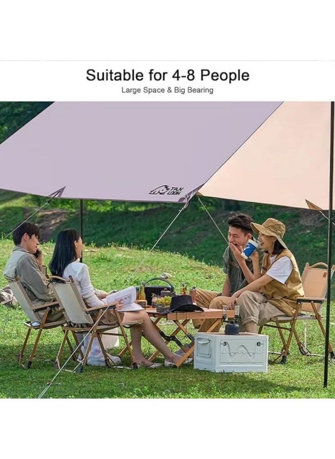 GGEROU - Portable Roll Up Picnic Table with Carry Bag,Folding Camping Tables,Carbon Steel Frame & Wooden Table,Serve for 4-6 Person, 23 * 45 inch - Image 1