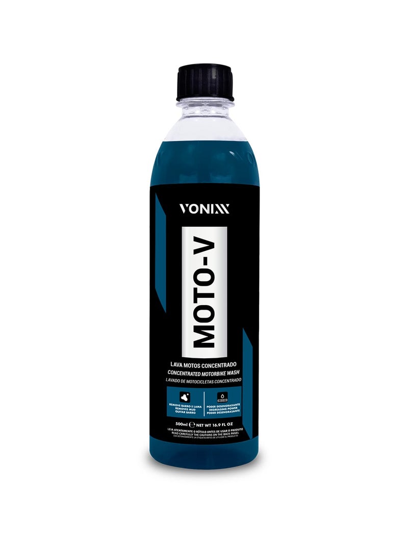 Vonixx Moto-V Degreasing Car & Bike Wash Shampoo - Super Engine Cleaning Accessories - Safe Foam Cleaner for Paint, Metal & Plastics - Dilution Grease & Oil 1:10, Mud 1:50, Regular 1:200-500 Ml - Image 1