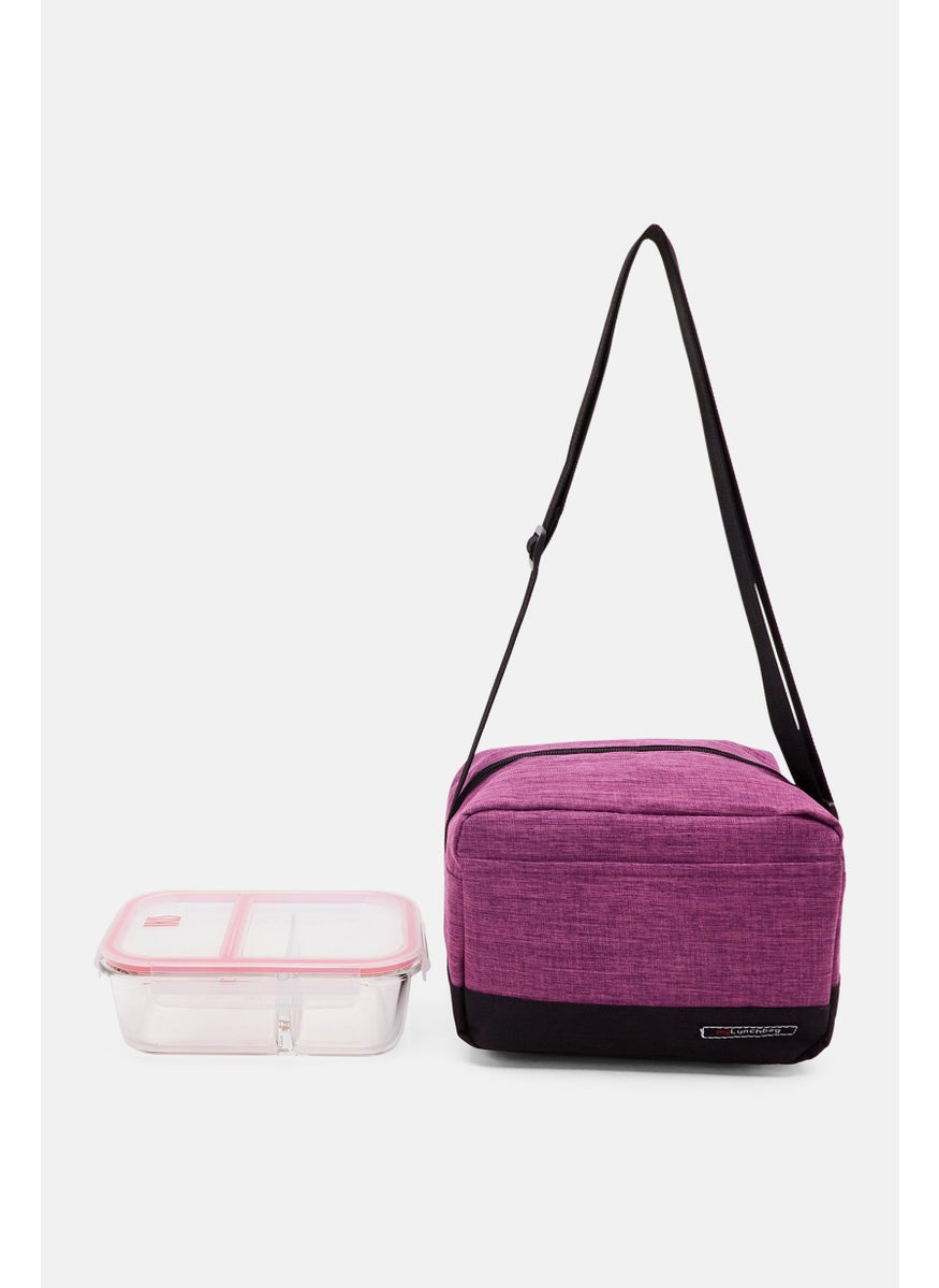 IRIS - Lunch Bag With 2 In 1 Glass Lunch Box Set 3,5 L, Purple - Image 1