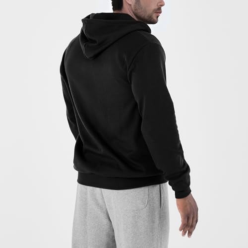 Ohoo Men's Zip Up Hoodie Lightweight Slim Fit Sweatshirt Full Zip Hooded Jacket / DCF002-BLACK-3XL - Image 3