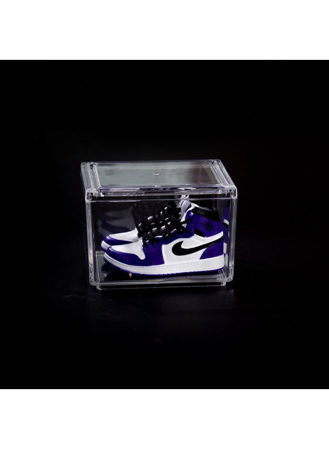 Creative Diy Model Desktop Decoration For Boys And Girls Birthday Gift Trendy Mini AJ Sneakers Shoes Wall-Color:1 White Purple Toe - Image 1
