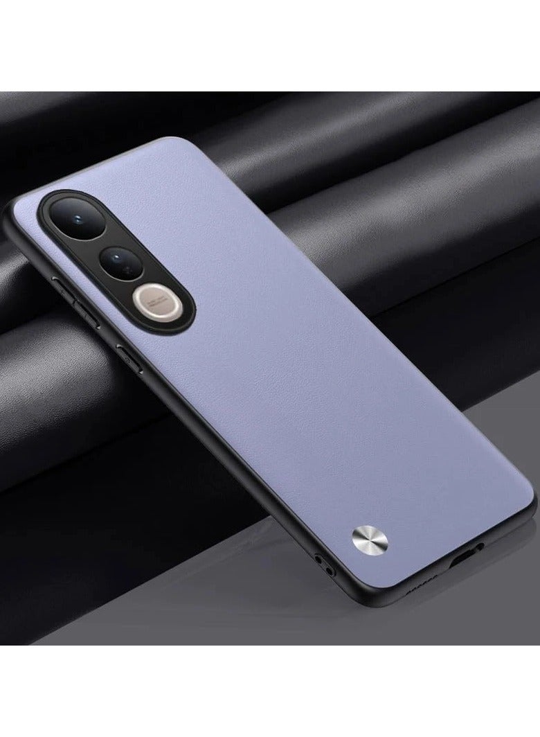 عام حافظة متوافقة مع هاتف Vivo V50 Lite 4G/5G - غطاء جلد نباتي صديق للبشرة مع إطار مانع للانزلاق وحواف من السيليكون الناعم المضاد للصدمات لهاتف Vivo V50 Lite