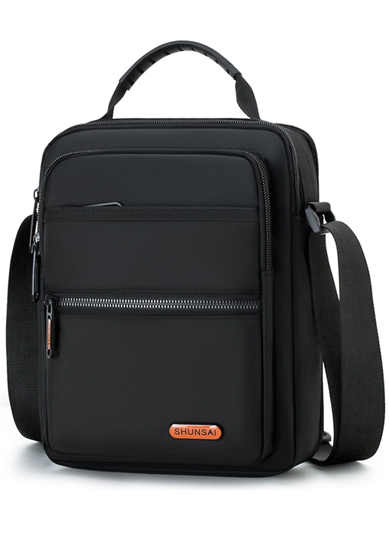 Qiccijoo Qiccijoo Crossbody Bag Messenger Bag for Men or Women Casual Shoulder Bag Multiple Pockets Sling Bag Travel Bag for Business Office School Satchel Bags Work Bag Handbag Purse(Black)  - Image 1