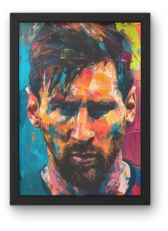 Messi the goat BLACk FRAME 50X 70 