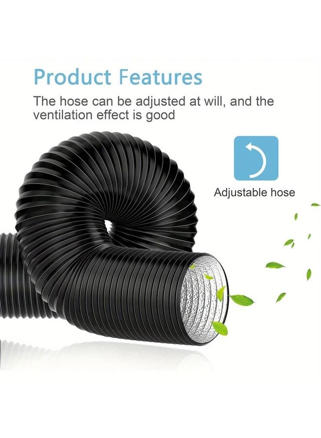 1 Set 100mm Diameter 2 5m PVC Aluminium Flex Hose With 2 Clamps For Ventilation System - Image 5