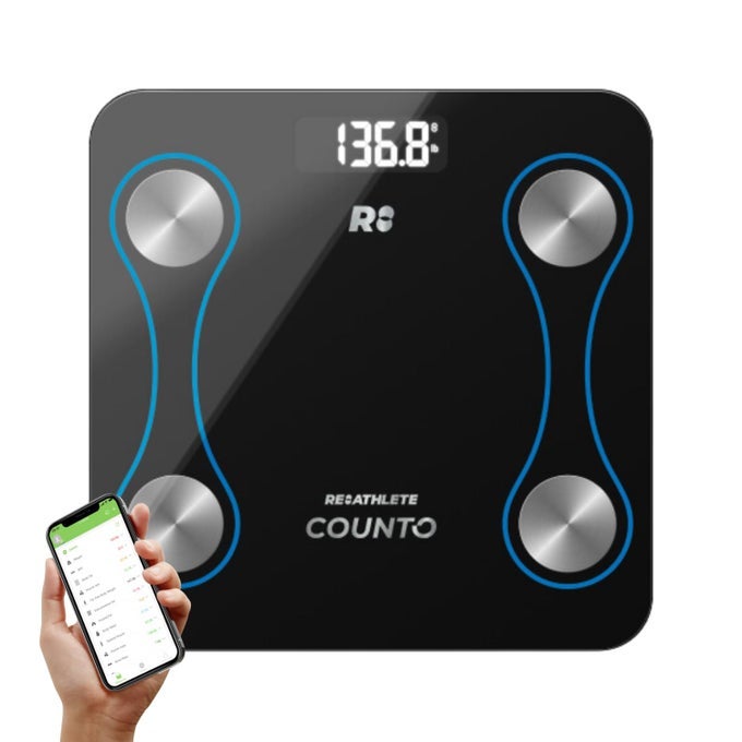 COUNTO SMART SCALE DIGITAL SCALE MEASURING BODY PARAMETERS SMART BLUETOOTH BODY FAT MEASUREMENT DEVICE BODY COMPOSITION MONITOR WITH SMART APP BATHROOM SCALES ACCURATE FOR BMI MUSCLE