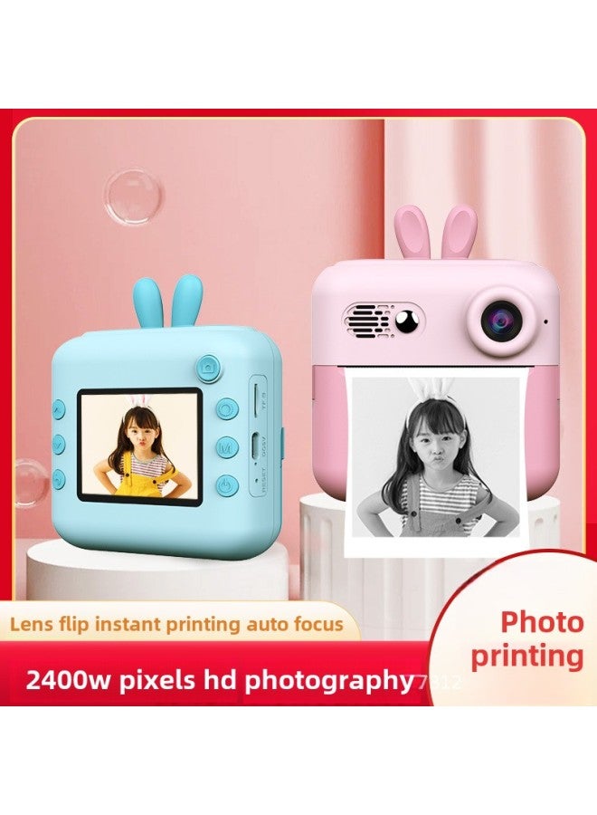 Generic Style Children's Digital Camera, Cute Cartoon Mini Photo Printing Digital HD Printing Camera-Color: 32G Can Print And Send 5 Rolls Of Paper  - Image 2