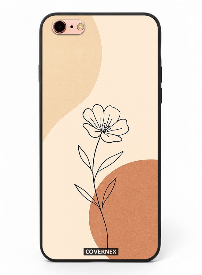 Covernex Apple iPhone 6s Plus Protective Case Cover Printed Featuring Minimalist Wildflower Sketch - Image 2