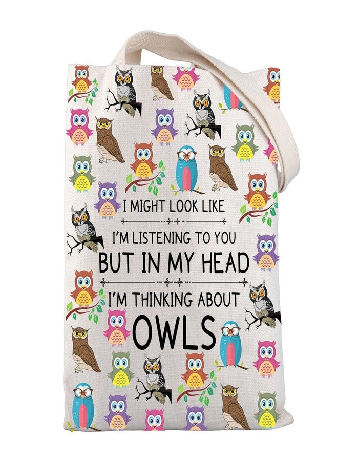 BNQL Owl Tote Bag Owl Gifts for Owl Lovers Owl Canvas Tote Bag Cute Owl Gifts Owl Bird Gift Owl Shoulder Shopping Travel Bag (Owl Tote Bag) - Image 1