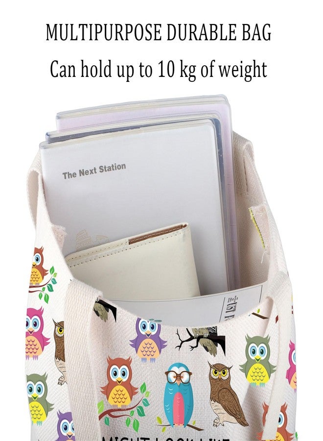 BNQL Owl Tote Bag Owl Gifts for Owl Lovers Owl Canvas Tote Bag Cute Owl Gifts Owl Bird Gift Owl Shoulder Shopping Travel Bag (Owl Tote Bag) - Image 5