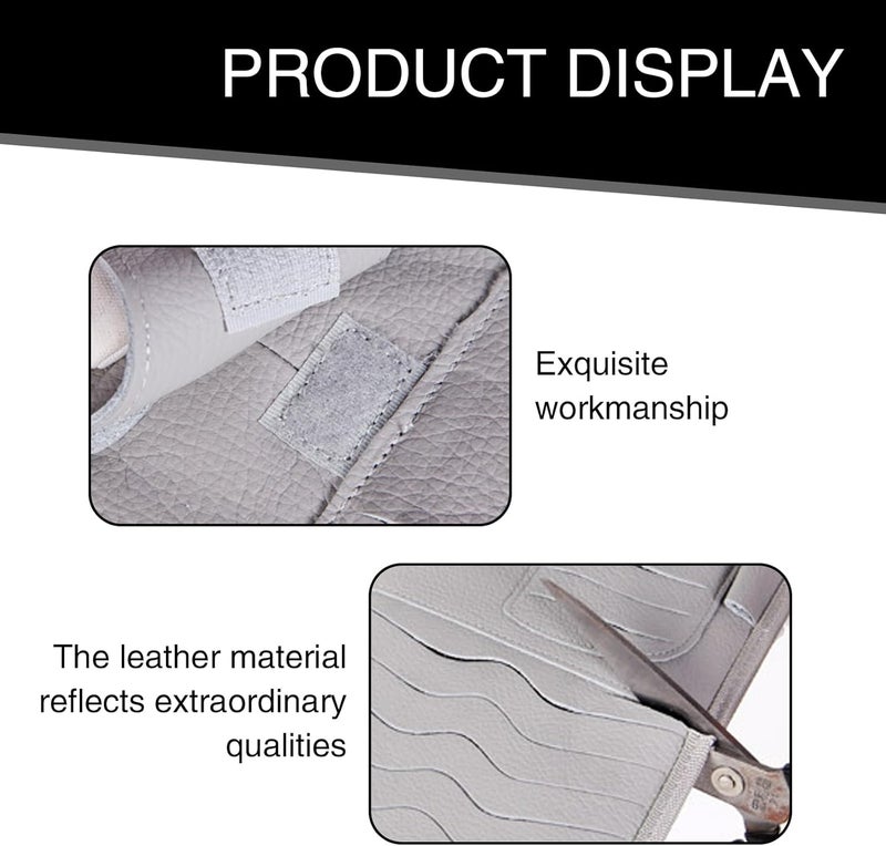 Flygun 1 PC Car Sun Visor CD Storage Bag, Multi-pocket Leather Layered Organizer, Multi-functional Storage Folder for CDs Sunglasses Cards Pens, Universal Interior Accessories for Cars (Black) - Image 3