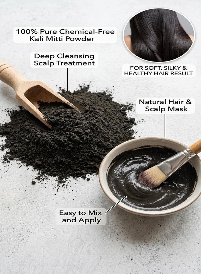 Natural Kali Mitti (Black Soil) Powder | Pure Chemical-Free Black Clay for Hair Care | Deep Cleansing Scalp Care | Natural Hair Mask for Soft & Healthy Hair (2 kg) - Image 4