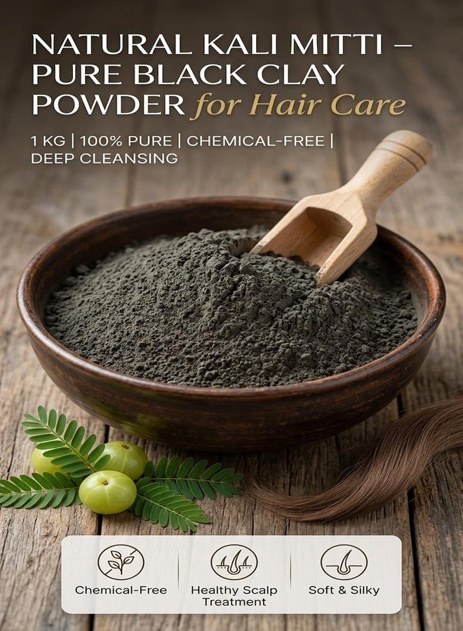 Natural Kali Mitti (Black Soil) Powder | Pure Chemical-Free Black Clay for Hair Care | Deep Cleansing Scalp Care | Natural Hair Mask for Soft & Healthy Hair (2 kg) - Image 3