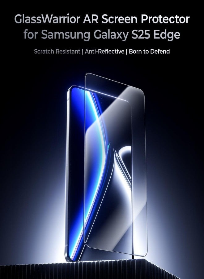 BENKS GlassWarrior AR Screen Protector for Samsung Galaxy S25 Edge, 9H+ Shatterproof [Military-Grade Protection], Superior Scratch Resistance Anti-Reflective Tempered Glass Screen Protector - Image 2