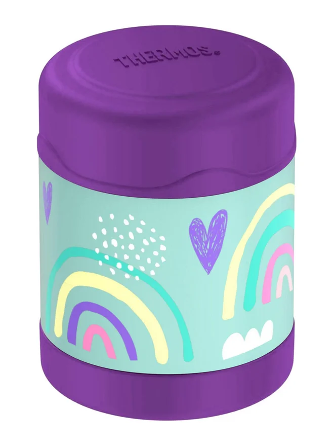 ترموس حافظة طعام ستانلس ستيل للأطفال - قوس قزح - ٢٩٠ مل