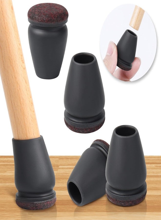 GAGUIUP 16PCS Extra Small Chair Leg Floor Protectors, Chair Leg Protector for Hardwood Floors, Metal Bar Stool Floor Protectors Chair Leg Caps, Round Felt Furniture Pads Chair Sliders(Black,Fit 0.55"-0.75") - Image 1