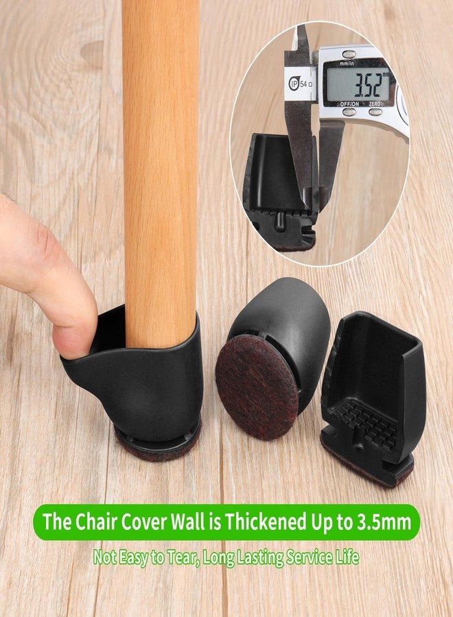 GAGUIUP 16PCS Extra Small Chair Leg Floor Protectors, Chair Leg Protector for Hardwood Floors, Metal Bar Stool Floor Protectors Chair Leg Caps, Round Felt Furniture Pads Chair Sliders(Black,Fit 0.55"-0.75") - Image 5